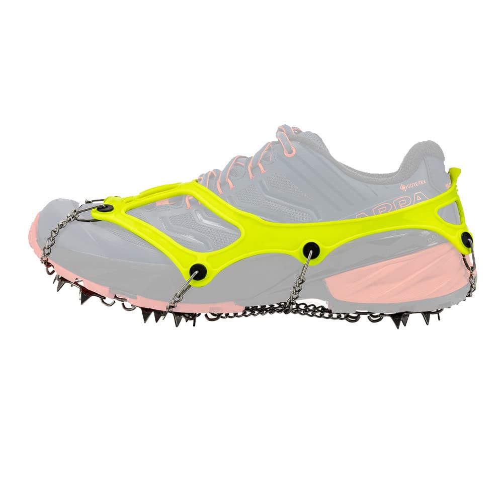 Nortec Crampons Fast Made in Italy pour Fast Hiking et Trail Running Course hivernale sur Glace et Neige, Micro-​Crampons Ultra-​légers avec Etui (Lemon,​M)