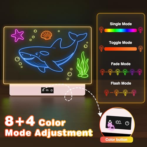 Image of LED Drawing Board, 16 inch Rechargeable Light Up Drawing Pad with 2000mAh Rechargeable Battery, Multi-Functional LED Display Board for Drawing /Message /Night Light, Creative Gift Art Kit, Pink