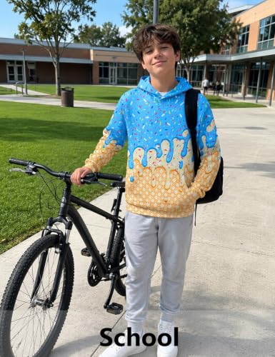 Move Dance Boys Baseball Hoodies Ice Cream Size 7-8 Pullover Sweatshirts - image 2