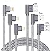 Produktbild Lively Life iPhone Lightning Kabel 90 Grad rechtwinklig Ladekabel Datenkabel für iPhone 7 Plus 7 6S Plus 6 Plus SE 5S 5C 5 iPad 2 3 4 Mini iPad Pro Air iPod Power Bank- Grau,2M*3Pack