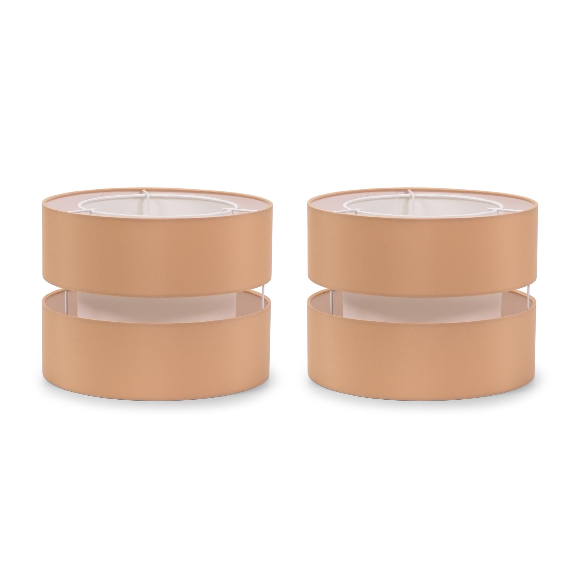 ValueLights Sophia 2 Tier Sand Small Ceiling Light Shade 2 Pack - Orange