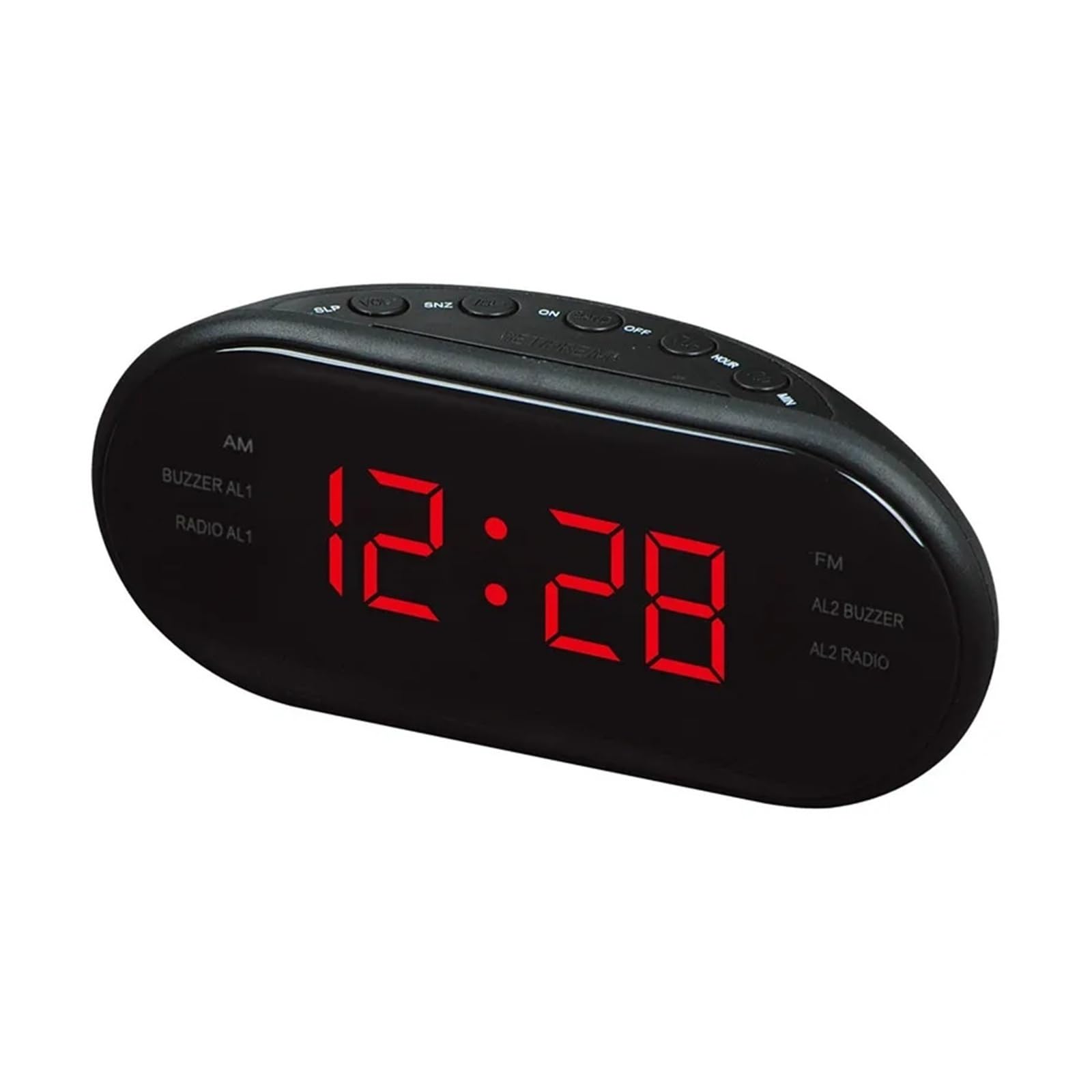 POAHNCU Alarm Clock, Alarm Clock Radio Digital Red With EU Large LED Display For Bedroom Bedside Desk,for Heavy Sleeper(Red)