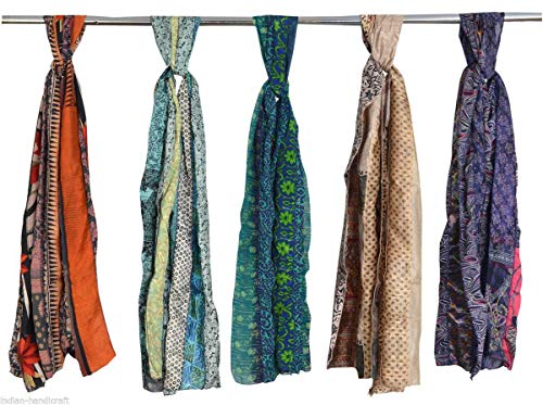 Rajbhoomi Women Silk Sari Handmade Wrap Scarf Scarves Lot Of 3 Pieces3