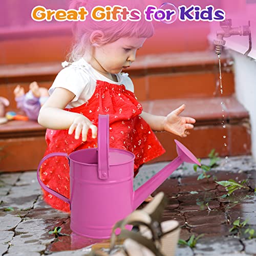Finderomend 1.5 Liter Metal Watering Can,Iron Art For Kids Children Garden Watering Bucket Indoor Outdoor Home Office Gardening Plant Sprinkling Can (Pink) #TOP7
