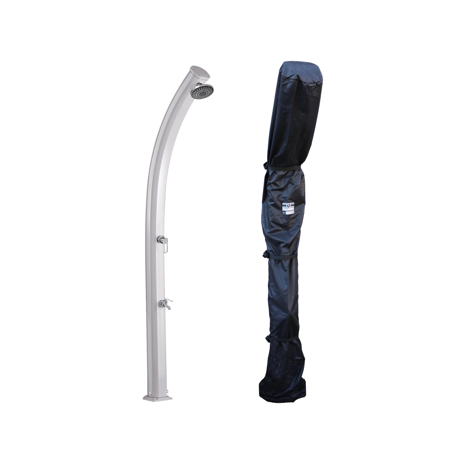 Formidra - Set doccia solare Jolly 33L con rivestimento - INOX - Doccia esterna Piscina e Giardino - DS-A822NXCOV - 16 x 18 x 233 cm