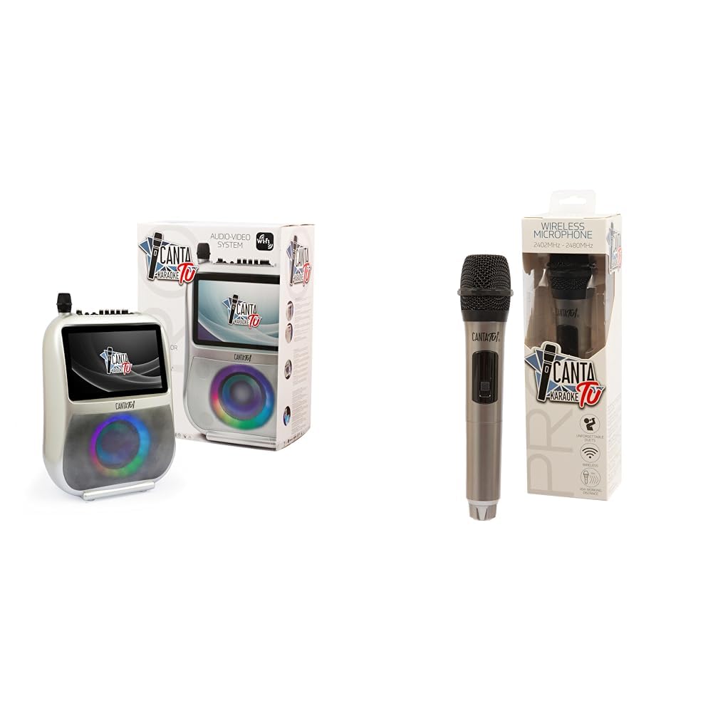 Canta Tu Karaoke PRO 2023 Karaoke Professionale Completo con Microfono Wireless & Microfono Wireless Pro 2023, Microfono Senza Fili, Frequenza 2402MHz-2480MHz