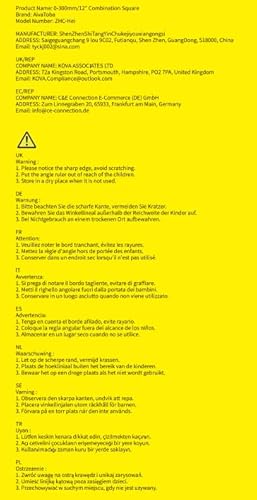 Combination Square, 12'/300mm Stainless Steel Combo Square Carpentry Tools, 45/90 Degree Ruler with Bubble Level for Accurate and Adjustable Woodworking Measurement. 8 Combination Square, 12'/300mm Stainless Steel Combo Square Carpentry Tools, 45/90 Degree Ruler with Bubble Level for Accurate and Adjustable Woodworking Measurement. - Image 8
