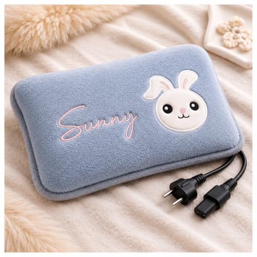 Image of HelloBear Hot water Bag - 1 year warranty| Rechargeable heat pad| Winter Warmer, period cramp comfort, Joint pain relief | charge in 4 minutes, warmth lasts upto 4 hours, Medically certifed| Auto shut-off tech, leak proof, 6 layer insulation| Thoughtful gift for your Girlfriend, Wife, sister | Soft and cute teddy Plush Cover| Premium look (Blue)