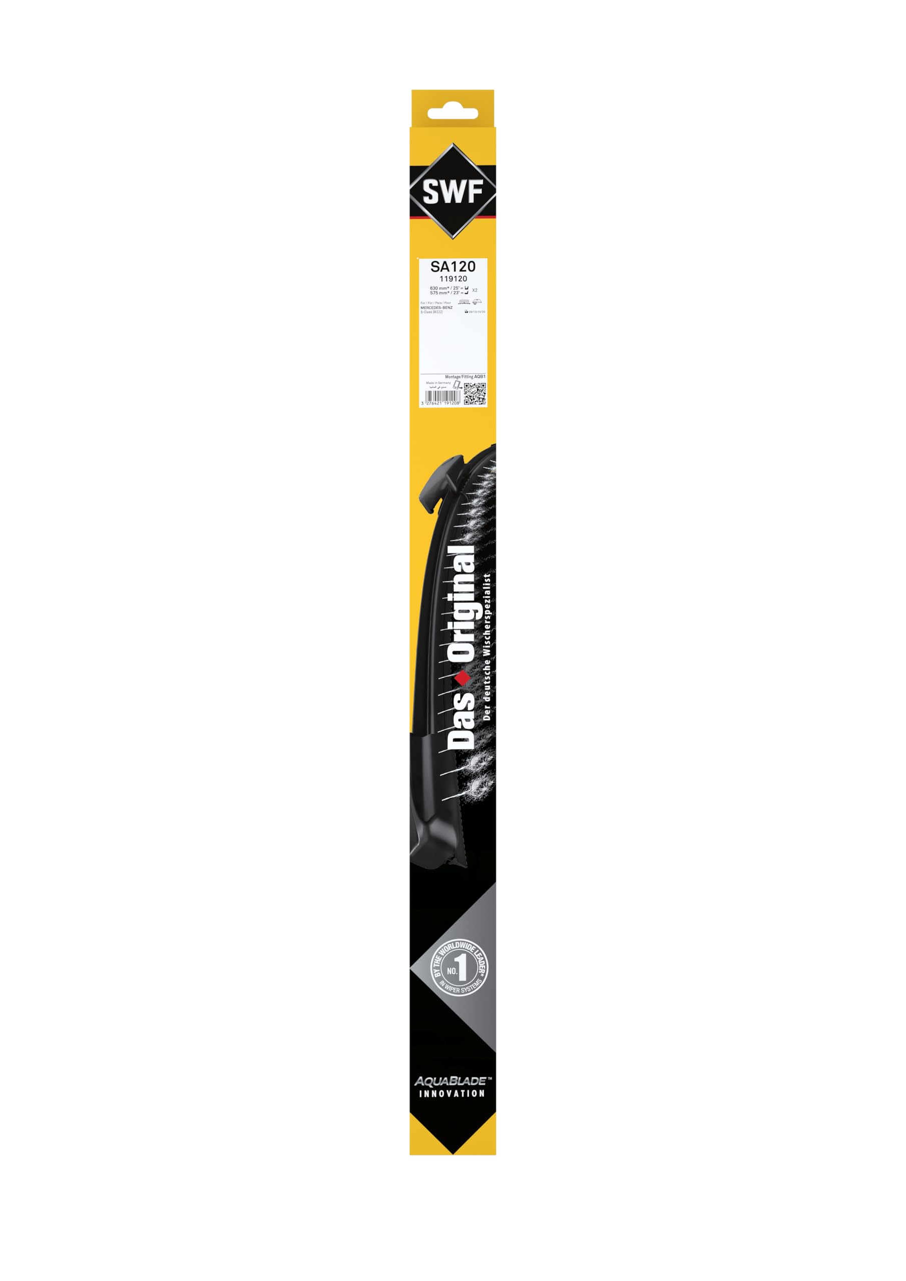 SWF Das Original 2x AquaBlade Wischerblätter SA120 - Vorne - 630mm / 575mm