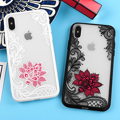 YOEDGE Cover iPhone 8, Cover Rigida con Fiore