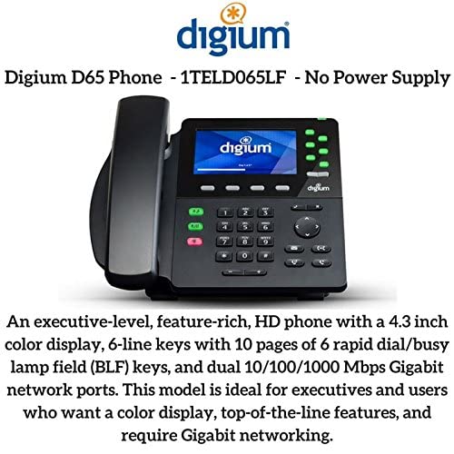 Digium 1TELD065LF Phone, D65, 6-Line Sip With Hd Voice, Gigabit, W.Headset thumb #1