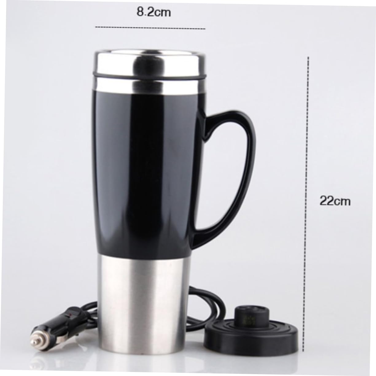 Genérico Hervidor De Agua Calentador De Agua Taza Reutilizable Calentador De Tazas Portátil Taza Plegable Taza De Café Tetera Eléctrica Hervidor De Agua Para Coche Black