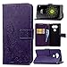 Produktbild Schutzhülle Für LG G5 / LG G5 SE , pinlu® Handyhülle Hohe Qualität PU Ledertasche Brieftasche Mit Stand Function Innenschlitzen Design Glücklich Klee Muster Lila