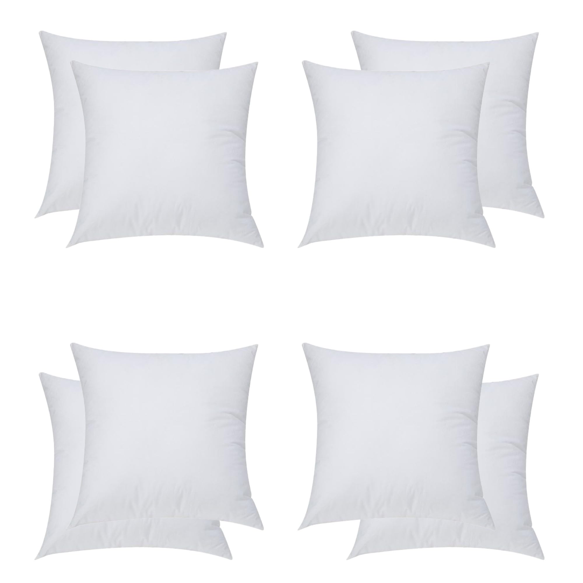Cushion Inserts 40cm x 40cm (Pack of 8) for Indoor/Outdoor Sofas and Beds Square Cushion Pads Non Woven Fillers Cushion Inners Anti-Allergy Cushion Supportive Bounce Back Comfort 16 x 16 Inch