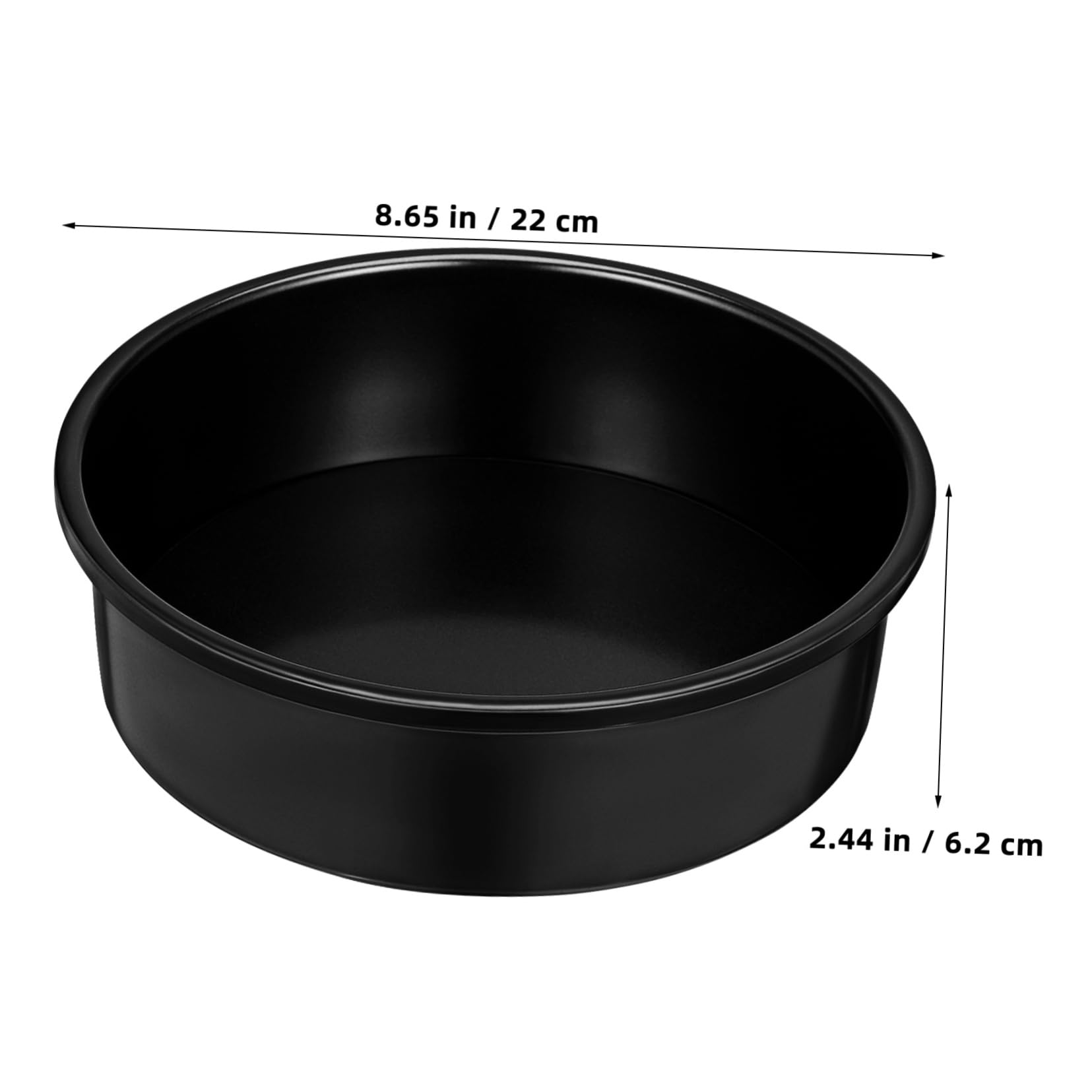 Acero al Carbono Moldes para Hornear Juego de 3 Redondos Negros | Incluye Papel Pergamino, Mantenimiento Fácil, Uso Múltiple, para Repostería y Bodas