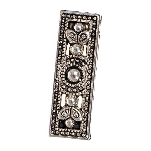 Antique Silver Metal Rectangle Flower Spacer Beads – Create Bracelets, Necklaces, and Other Jewelry or Accessories (5 Pack)