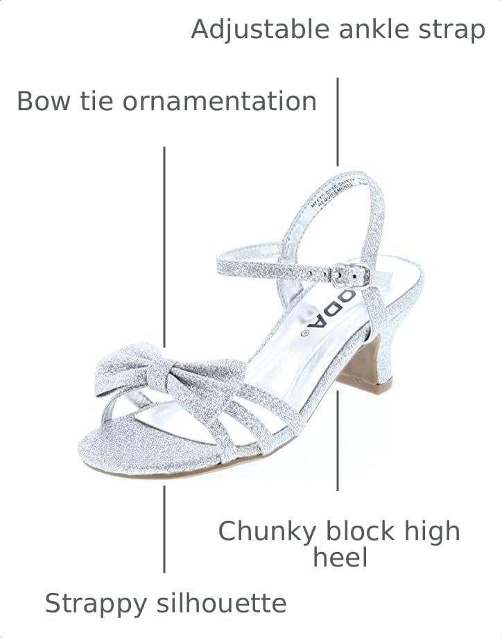Image of Soda Girly-2 Children's Girl's Open Toe Slingback Block High Heel Sandals