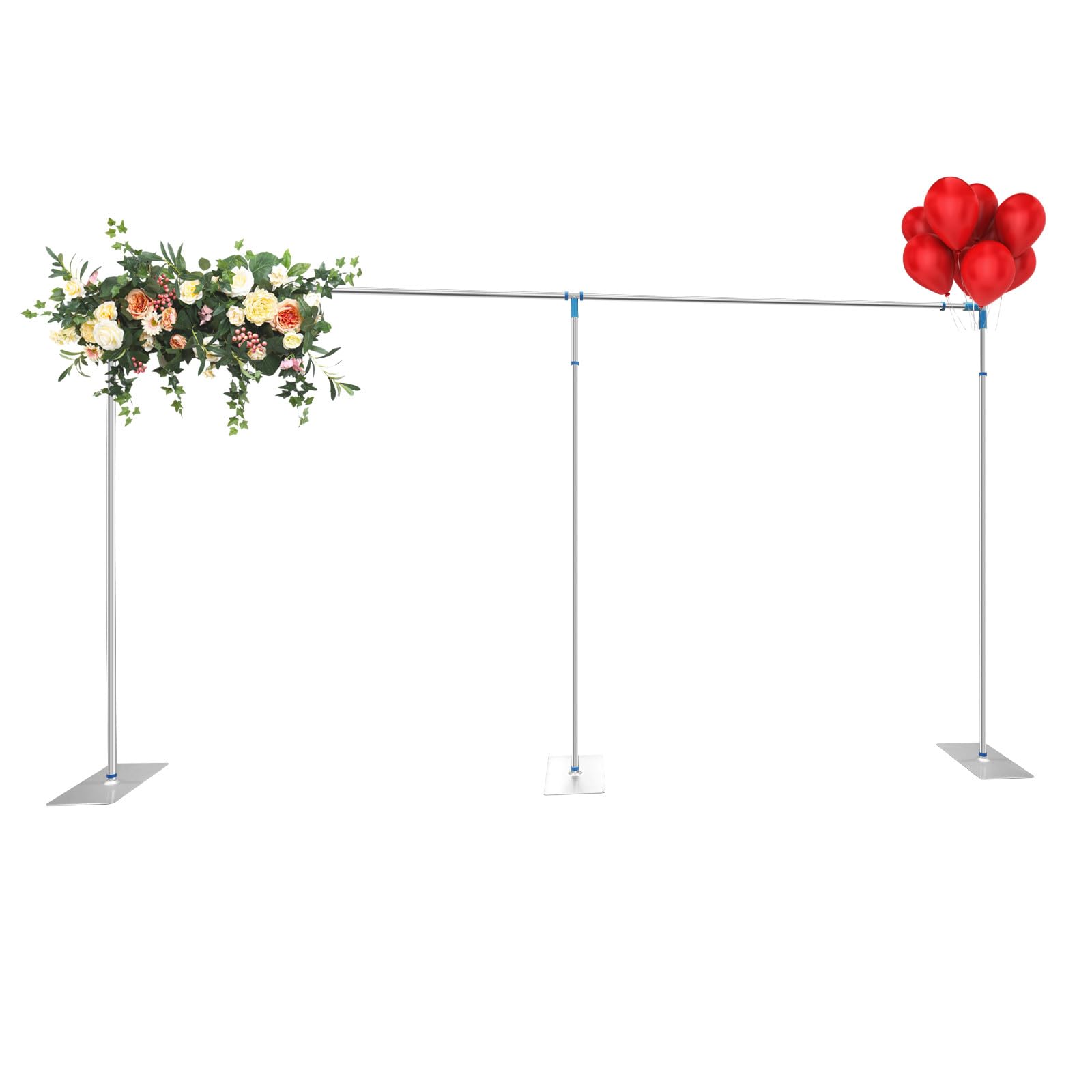 Gdrasuya10 Wedding Party Pipe Drape Backdrop Stand Pipe Kit 20FT x 10FT Adjustable Heavy Duty Retractable Backdrop Frame Photo Support System with Stainless Steel Base for Trade Show Display