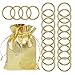 AWEELON 24Pcs Gold Round Power Rings Game Figure Display Dream Catcher Rings with Gold Cloth Bag