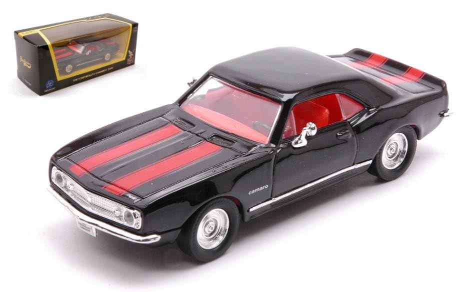 LUCKY DIE CAST MODELLINO IN SCALA COMPATIBILE CON CHEVROLET CAMARO Z-28 1967 BLACK W/RED STRIPES 1:43 LDC94216BK