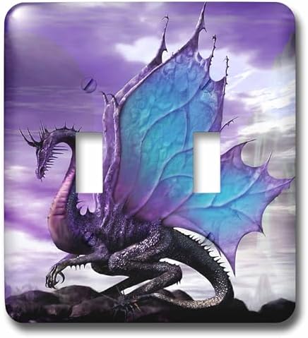 3dRose lsp_4145_2 Fairytale Dragon Double Toggle Switch image 3