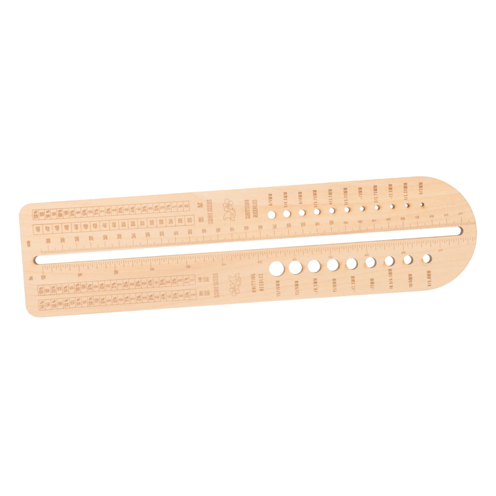 Tofficu 3 Piezas regla de crochet de madera devanadera aguja peso bloqueadores de calcetines marcadores de punto caso knitting needles tricotin reglas de tejer regla para crochet Beige