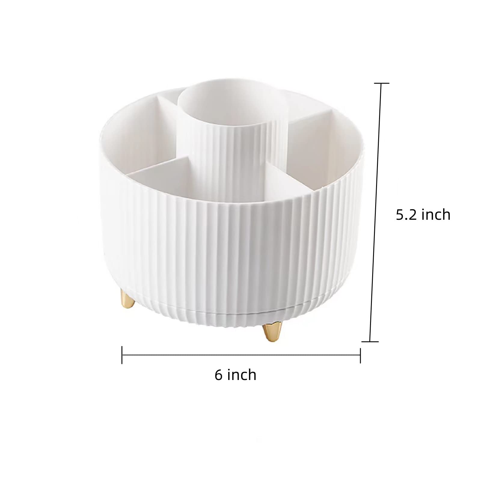 Booklov Makeup Brushes Organizer,Cosmetic Storager,360° Rotating Desktop Makeup Tools Holder,Portable Lipstick Organiser,Storage Stand for Cosmetic Pen or Eyeliner (White)
