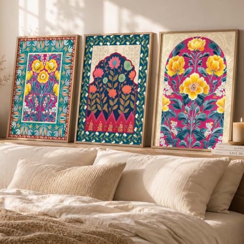 Image of kotart Art Painting With Frame | Paintings Home Decoration For Living Room Bed Room Hotel Wall Decor Digital Reprint Indian Traditional Madhubani Wall Set of 3 (10X13 inch)