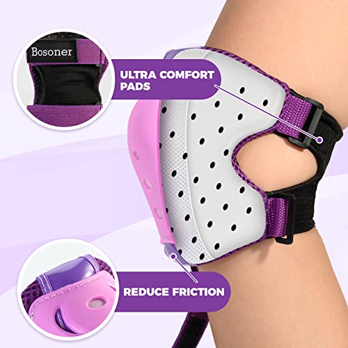 Image of BOSONER Kids /Youth Knee Pad Elbow Pads Guards Protective Gear Set for Roller Skates Cycling BMX Bike Skateboard Inline Skatings Scooter Riding Sports