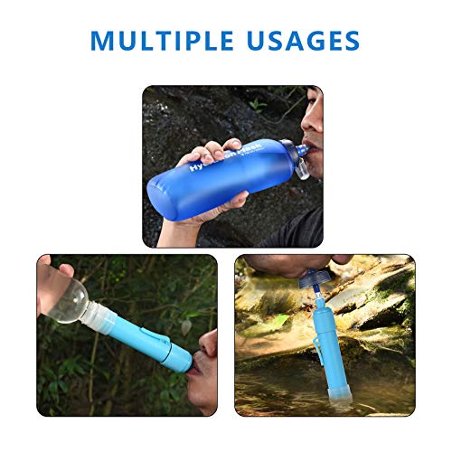 FS-TFC Soft Collapsible Water Filter Bottle for Sport,Survival, Travel, Camping, Hiking, Hunting, and Emergency Preparedness