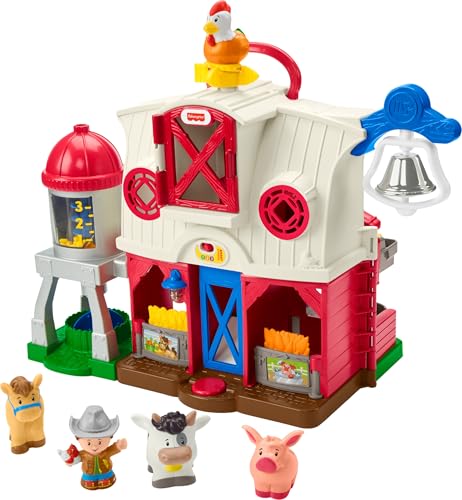 Little People Granja con muñeco, accesorios, sonidos y animales de juguete, regalo para niños +1 año (Mattel GLT78)