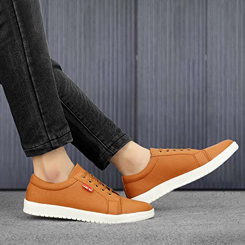 Image of LE GREEM Men's Synthetic Leather Stylish /Comfortable Lace-Ups Sneakers
