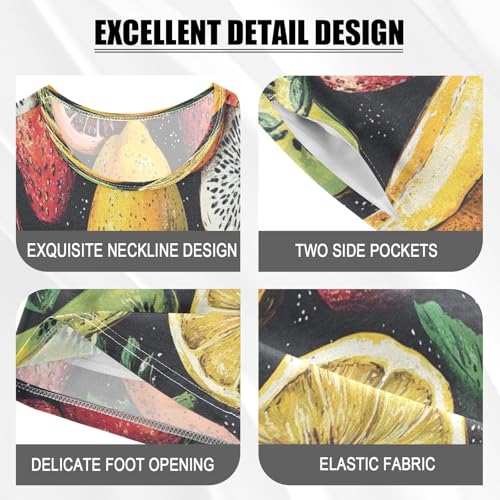 Pajama Sets Short Sleeve Fruit Pattern Print Design Soft Cotton Summer Sleepwear 2 Piece PJS Size 5-14T3