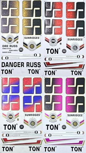 Image of Cottontail Cricket Bat Sticker | 4D Viv English Willow Sports Fiber Tape Embossed Accessories | Red