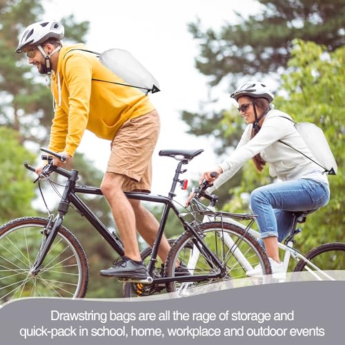 Image of Shappy Drawstring Backpack Bulk Sports Gym Cinch Bag Polyester String Bag for Men Women(White,75 Pcs)