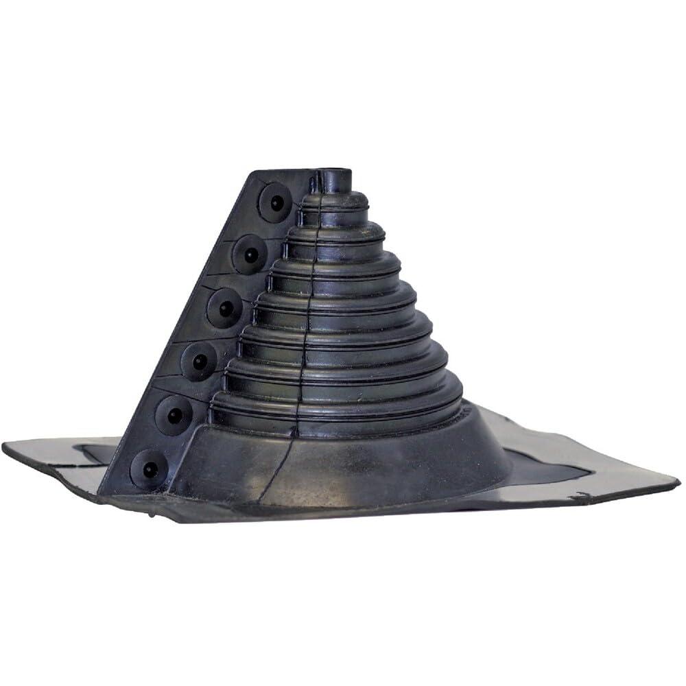 Oatey 14049 .25" x 4" Retro Master Base de 20.3 x 20.3 cm, para material de techo perfilado y diseñado para instalaciones donde no se puede utilizar el parpadeo estándar, color negro. 25 "-4"