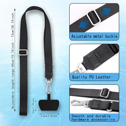 Phone Lanyard and Phone Tether Tab Patches,Universal Phone Case Patch 2 Black - Photo 6 sur 12