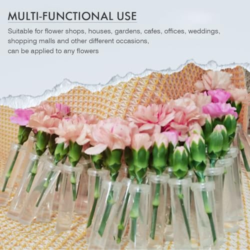 90 Pcs Flower Tubes Plastic, 7x1.5cm Test Tubes for Hanging Flowers Flower Water Tubes with Caps - Image 3