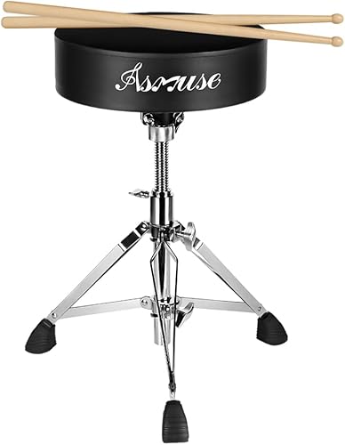 Asmuse Taburete de tambor trono, asiento acolchado de altura ajustable, pies antideslizantes, silla de tambor para adultos y niños