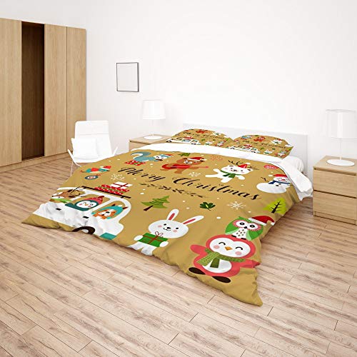 Housse de couette King Size en microfibre souple parure de lit confortable 3 pièces