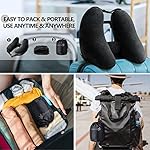 Sunany Neck Pillow for Travel Inflatable Airplane Pillow Comfortably Supports Head, Neck and Chin, Inflatable Travel Pillow with Soft Velour Cover and Portable Drawstring Bag (Black) - Image 5