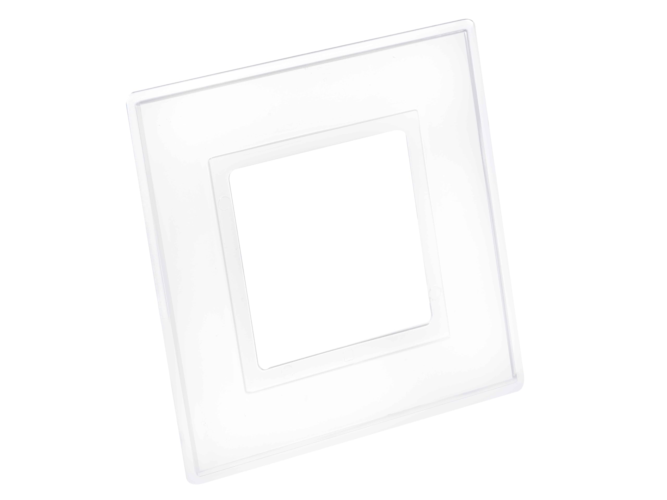 Dencon 2 x Single light switch finger plates. Clear Plastic.