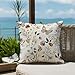 JANGYUHH 2er Set Outdoor Kissen Wetterfest Kissenbezug 40x40 cm Modern Blumen Dekokissen Sommer Kissenbezüge für Garten Sofa Couch Wohnzimmer Schlafzimmer Doppelseitiges Muster