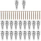 SHINEOFI 20 Stück Selbstbohrende Trockenbauanker 13x42mm aus Zinklegierung mit Schrauben Spiral...