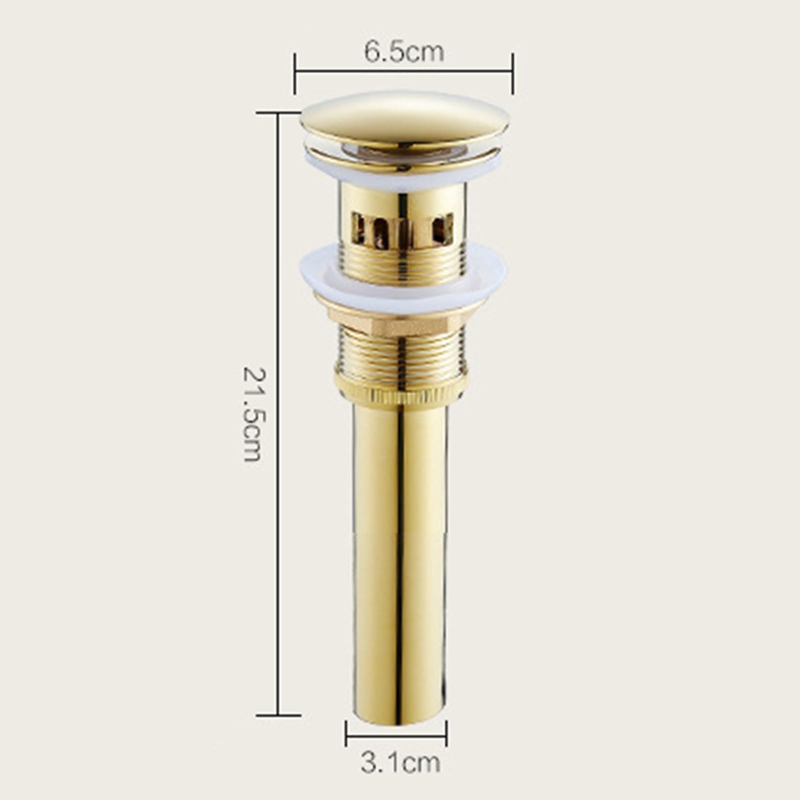 DesagüE Lavabo Con Rebosadero Desagüe Lavabo Baño Tapon Lavabo Universal G1 1/4“ VáLvula Para Lavabo Clic Clac Todo Cobre,oro,hay Agujeros