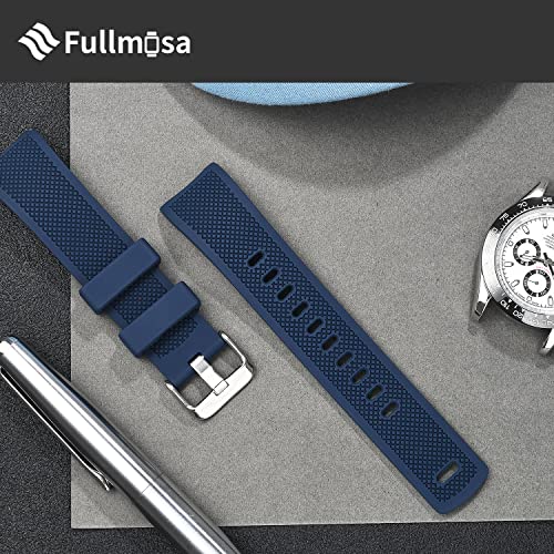 Fullmosa 22Mm Silicone Bands No Gaps Compatible For Samsung Galaxy Watch 46Mm/Gear S3 Classic/Frontier, Fossil Men's Gen 6 44Mm/Gen 5E 44Mm/Gen 5 Garrett Hr, Huawei Watch Gt 2 46Mm,(Blue) #TOP1