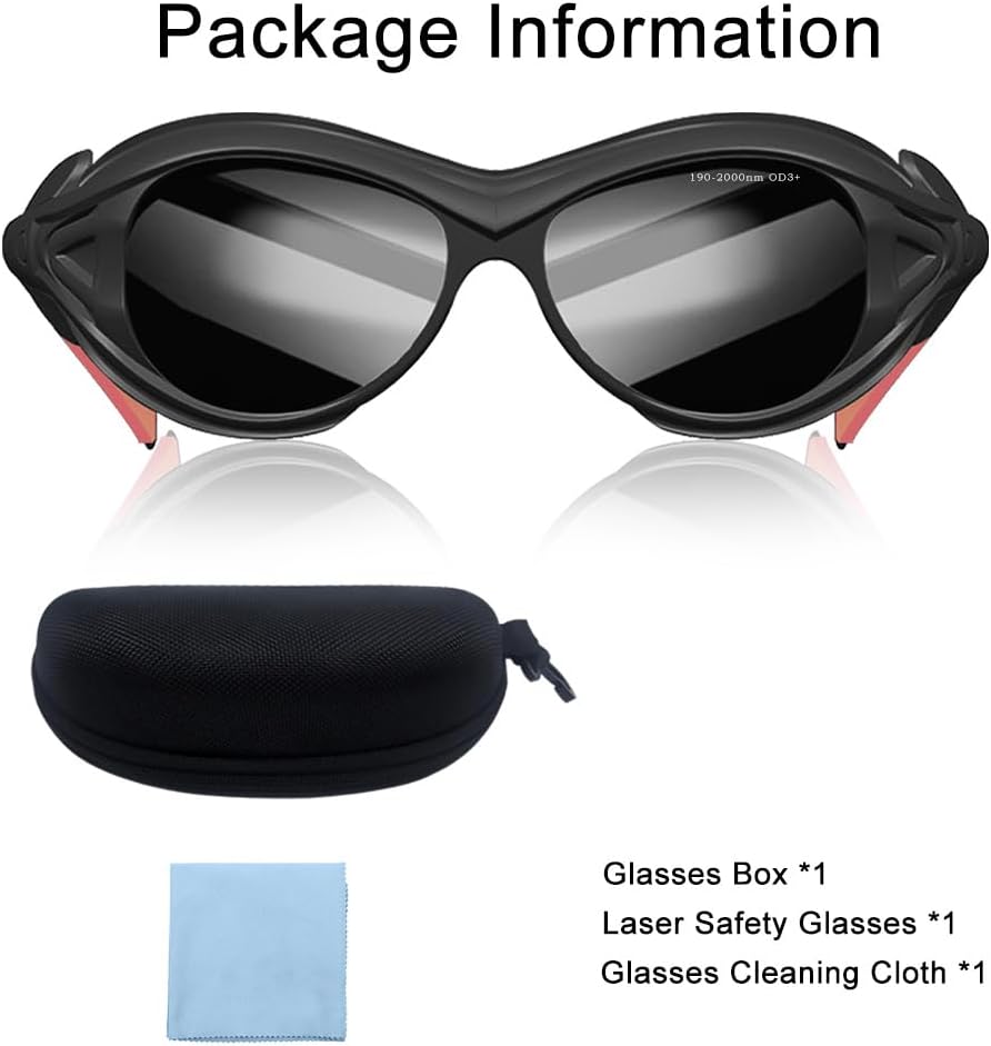 mozeeda Red Light Therapy Glasses, Professional Eyes Protection for Tanning Goggles, IPL Laser Safety Glasses Goggle 190-2000nm for Laser Hair Removal Treatment Red Light Therapy - Image 8