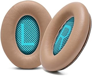 WC Wicked Cushions Premium Replacement Ear Pads for Bose Headphones - Compatible with QC15 / QC25 / QC35 & 35 ii / QC2 / AE2 / AE2i / AE2W / Soundlink - Softer Leather, Luxury Memory Foam | Beige