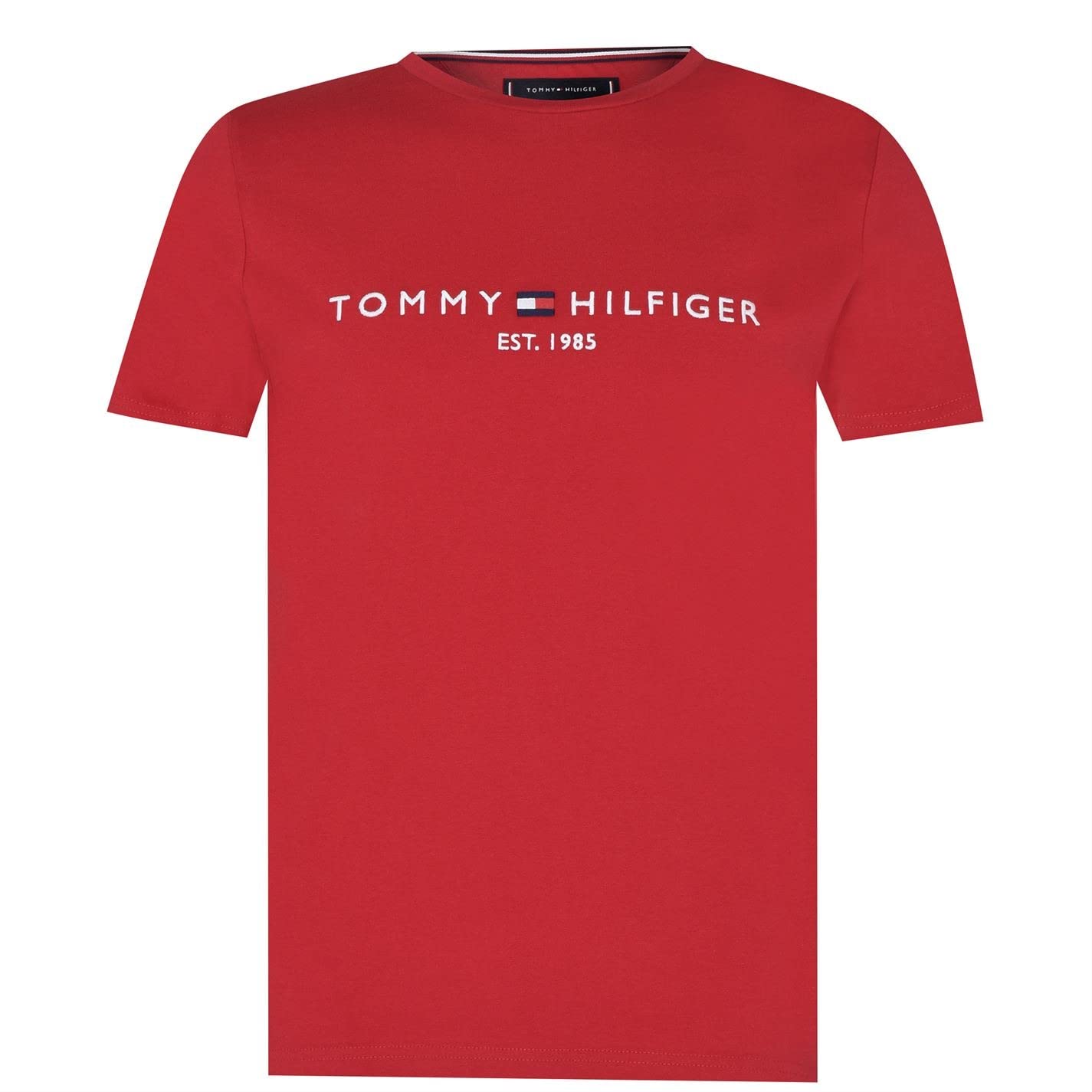 Tommy Hilfiger Men's Tommy Logo Tee T-Shirt, Regatta Red, M