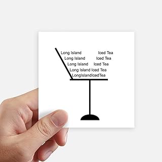 Outline of Long Island Ice Tea Cocktail Sticker Square Waterproof Stickers Wallpaper Car Decal